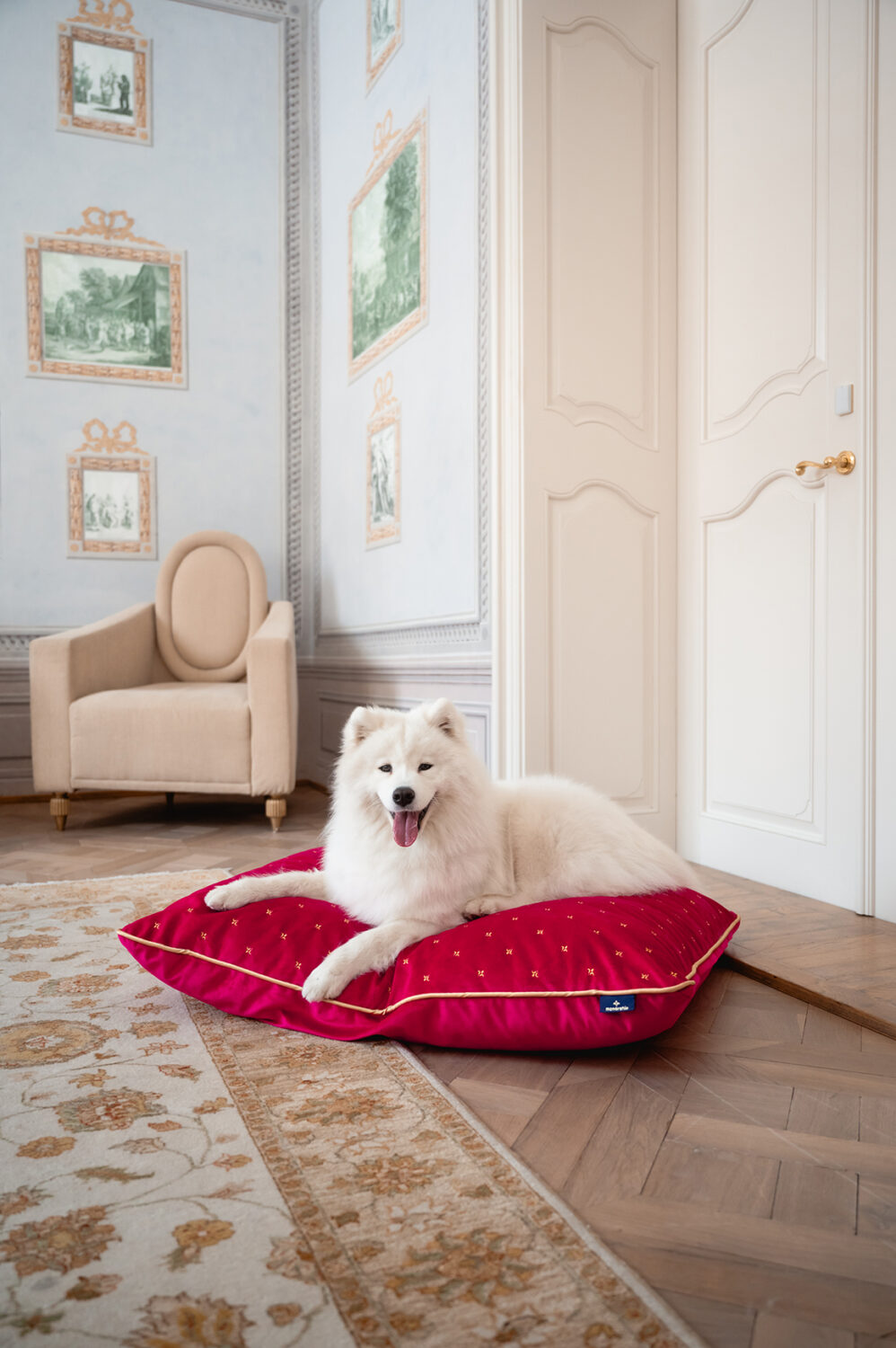 Belvedere Cushion - Ruby, pet bed, dog bed